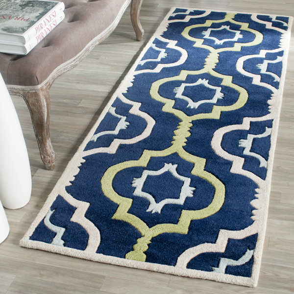 Bloomsbury Market Hulcott Hand Knotted Wool Blue/Green/Beige Rug